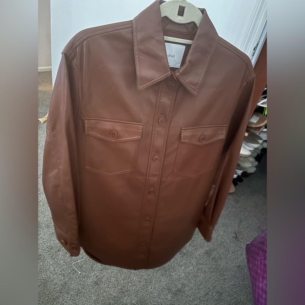 Wilfred Cognac Leather Jacket